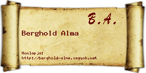Berghold Alma névjegykártya